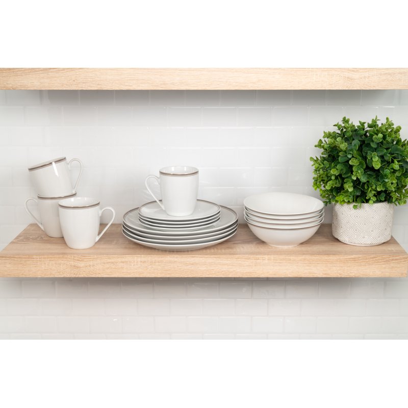 Ceramic Dinnerware Set - 16-Piece in Gray