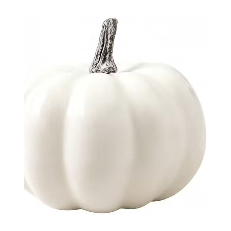 White Foam Pumpkin Model - Realistic Decor for Fall Tabletop & Photo Props - Customizable Surface