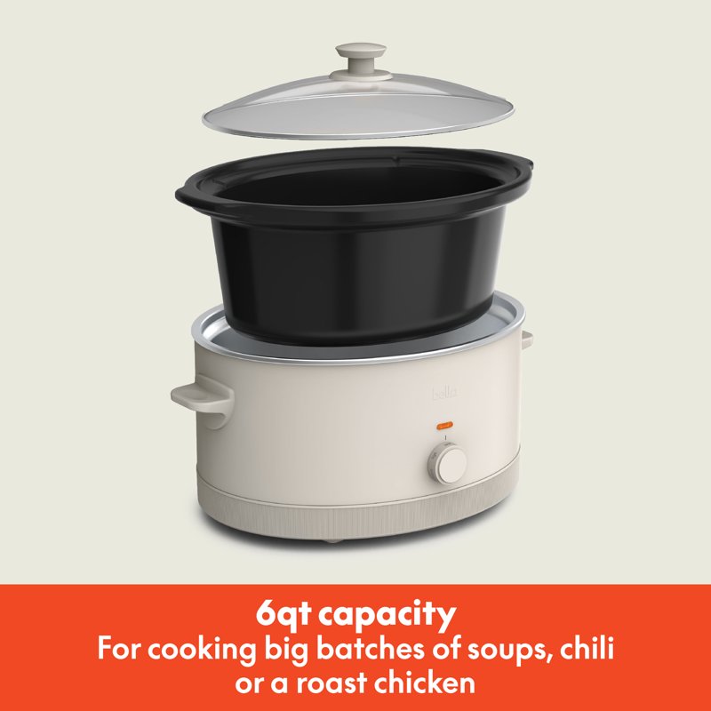 6 Qt Manual Slow Cooker with 3 Temperature Settings - Oatmilk