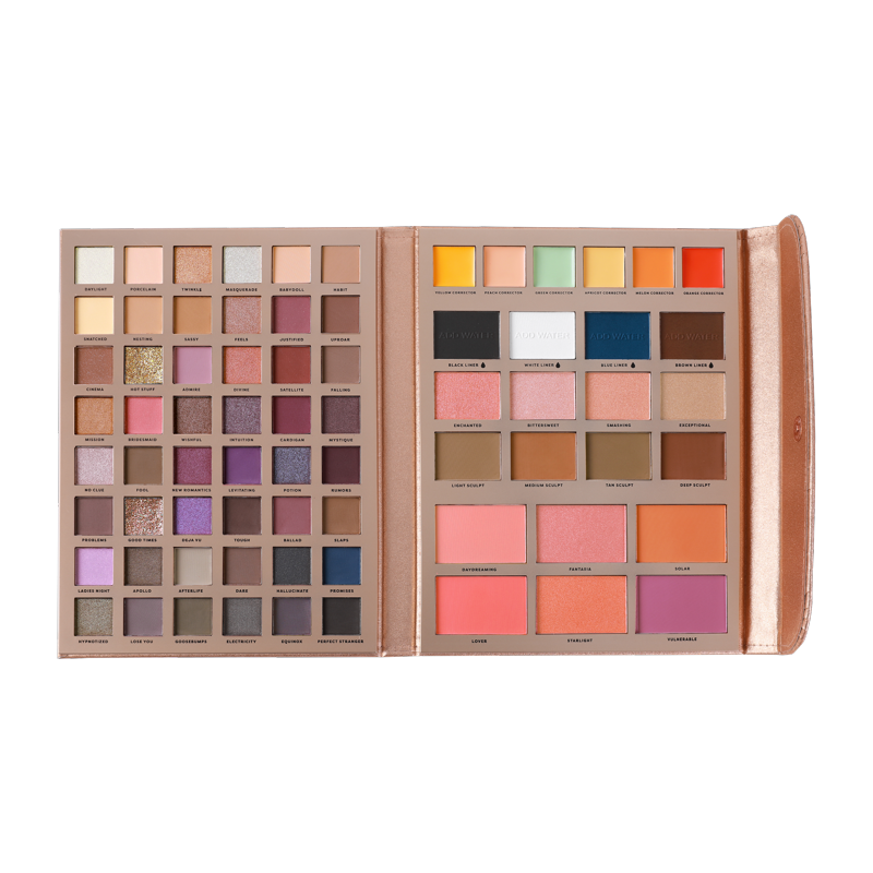 72-Piece Makeup Portfolio Kit with Eyeshadow, Blush, Highlighter & Bronzer