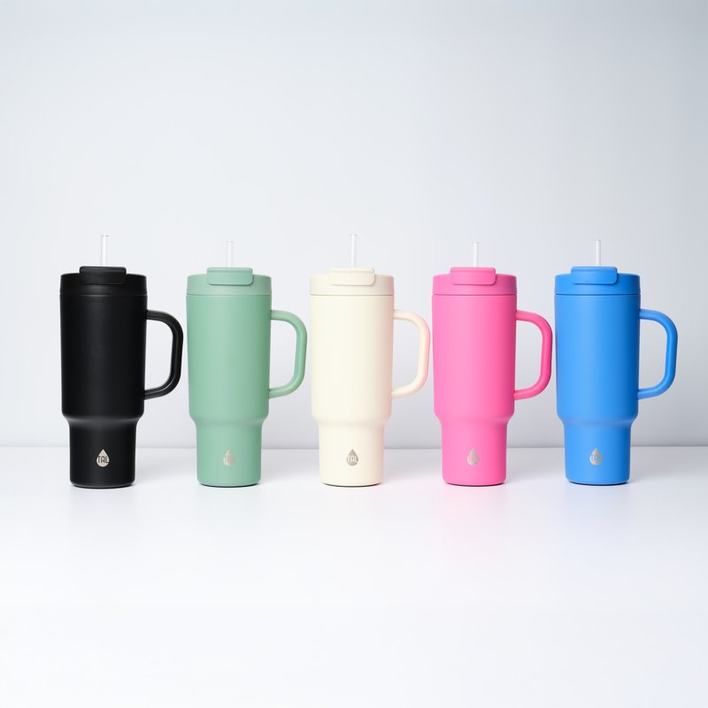 40oz Stainless Steel Hudson Tumbler with Straw - Sage Green