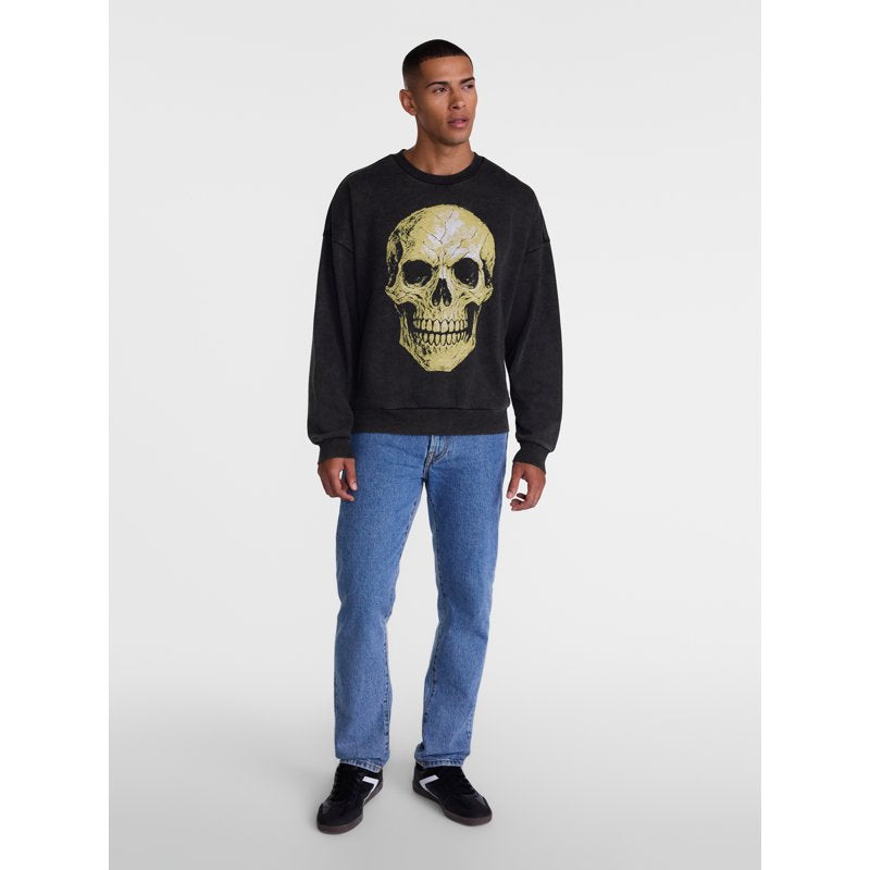 Men's Halloween Web Geometry Graphic Long Sleeve Sweatshirt - Black Soot M Variation