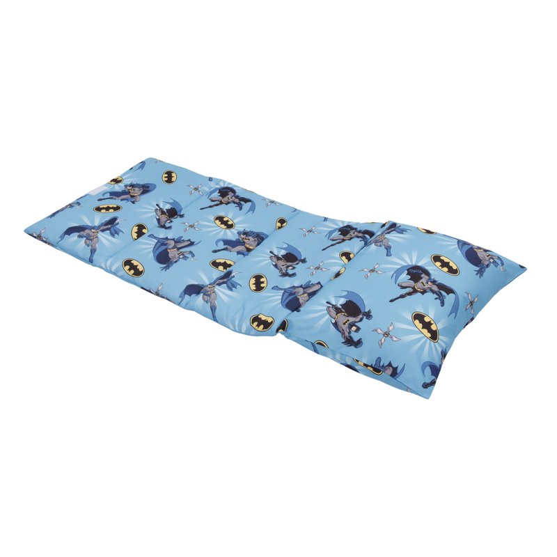 Toddler Nap Mat with Batman Design - Easy Fold Travel Bed for Boys