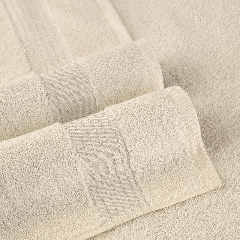 Elegant Comfort Ivory 6-Piece Cotton Towel Set - Turkish 680 GSM Plush Bath & Hand Towels