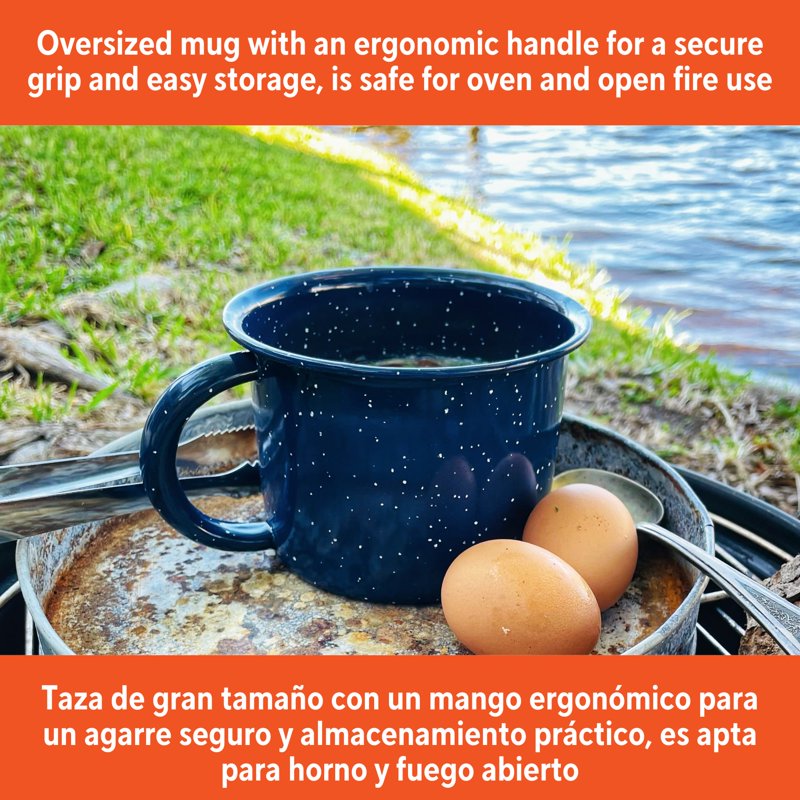 1.25qt Enamel Cooking Mug - Blue, Durable Steel Design