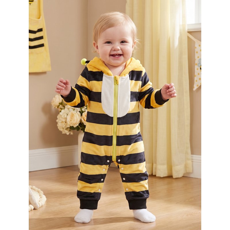 Baby Girl Boy Halloween Bee Costume Jumpsuit - 12-18 Months Yellow