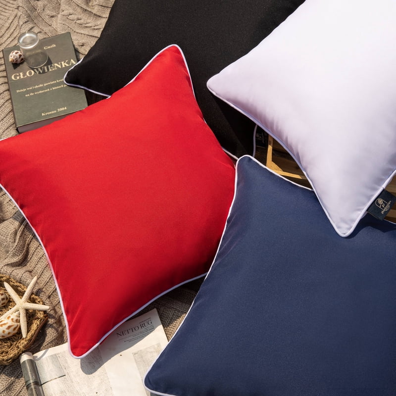Outdoor Waterproof Square Throw Pillow 18x18 Navy Blue 2 Pack - Patio Decor