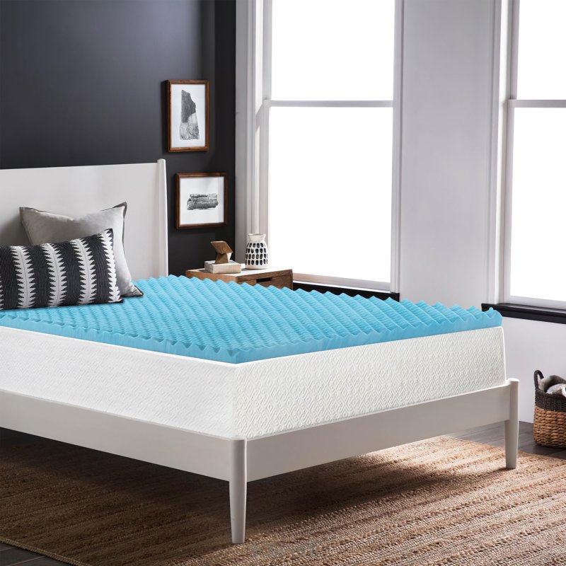 Full 2-Inch Convoluted Gel Memory Foam Mattress Topper - Enhanced Comfort
