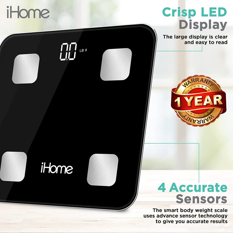 Smart Digital Body Weight Scale with Bluetooth & Body Composition - Black