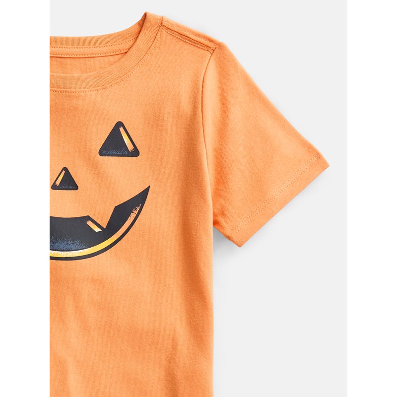 Toddler Boys Halloween Graphic T-Shirt - Orange Yam, 12 Months