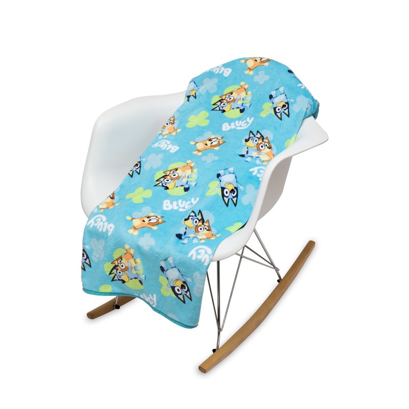 Bluey Toddler Plush Blanket - Light Blue, 40 x 50 inches, Variation of Bluey, Bluey, Single