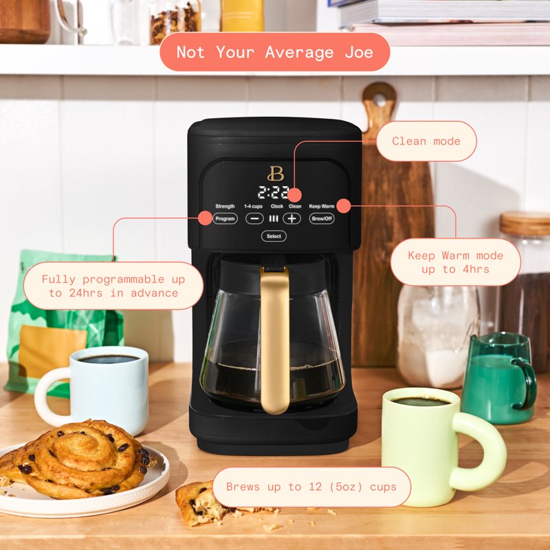 12-Cup Programmable Coffee Maker - Black Sesame