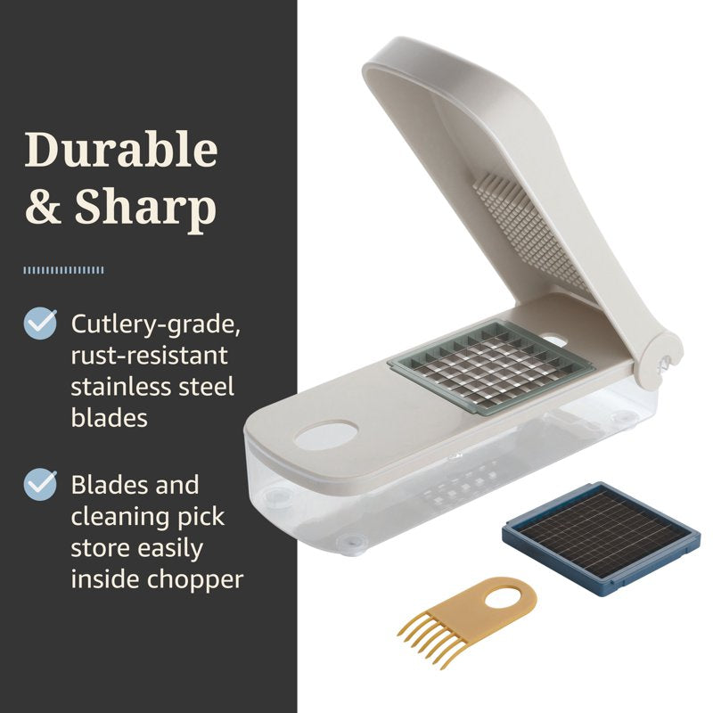Professional Vegetable Chopper with Stainless Steel Blades - Off-White