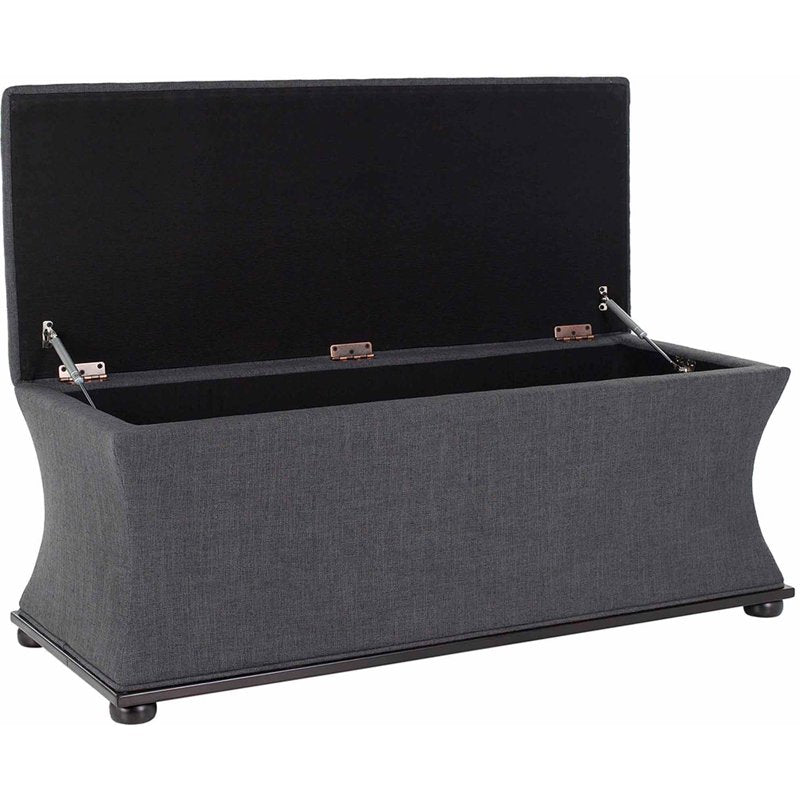 Upholstered Storage Bench with Flip Top - Grey