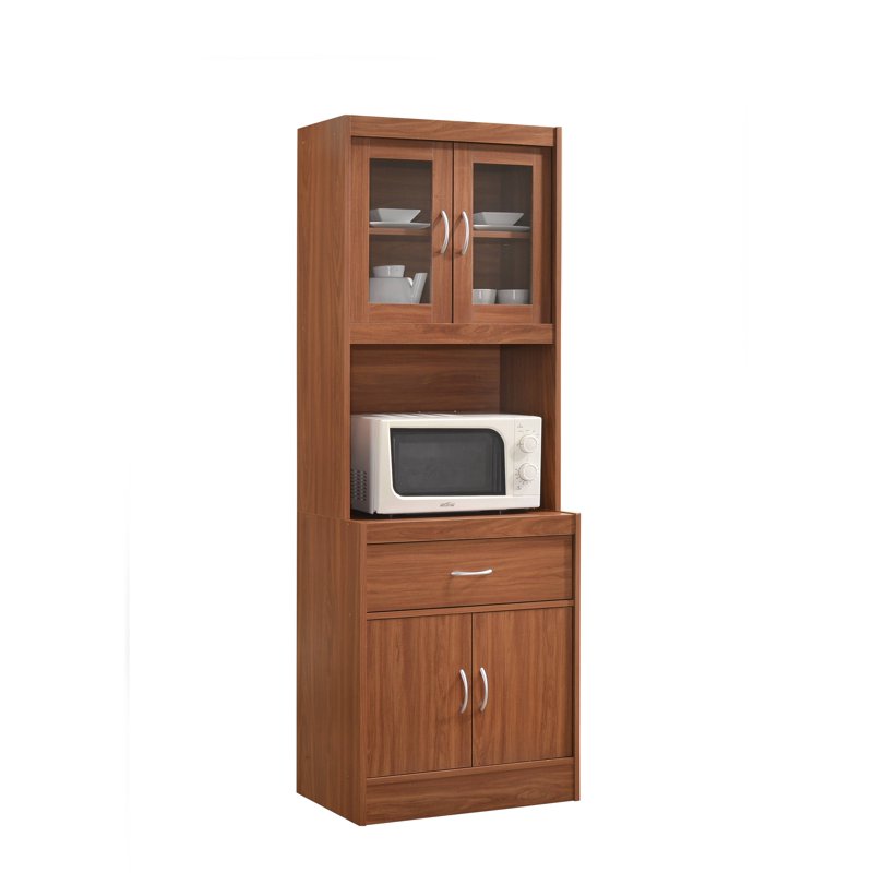 Kitchen Cabinet with 1 Drawer & Microwave Space - Cherry
