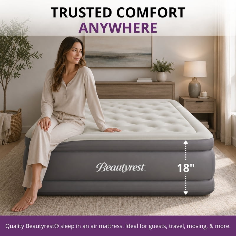 Twin Air Mattress with Built-In Pump - 18-Inch Support & Puncture-Resistant