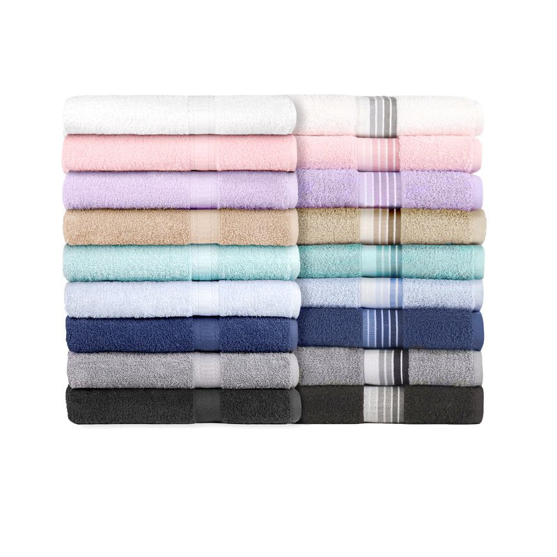 Cotton Bath Towel Set - 10-Piece Aqua Blue Bath Linen Collection - Soft & Absorbent - Includes Bath Sheets, Towels, Hand Towels & Washcloths - Variation of This Listing