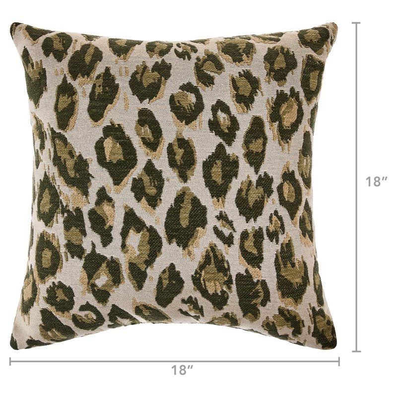 Grey Leopard Print Decorative Pillow - 18x18 Inch Square Throw Pillow - Mainstays