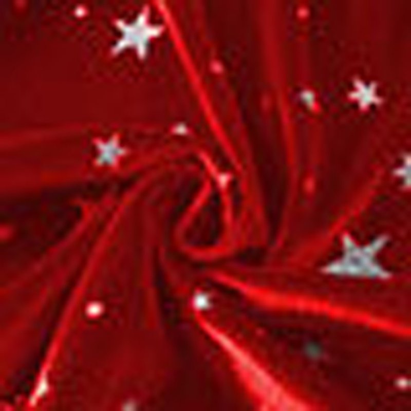 Red Girl Velvet Star Print Dress with Ruffle Hem & Bow Belt - Size 3-4 Years