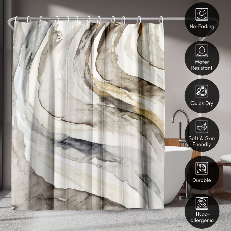 Americanflat 71x74 Inch Shower Curtain Gulf Abstract Bathroom Decor