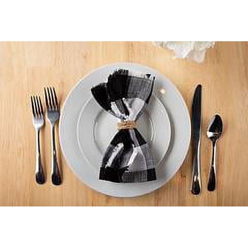 Buffalo Plaid Cotton Napkin Set - 4 Pack, Black & White