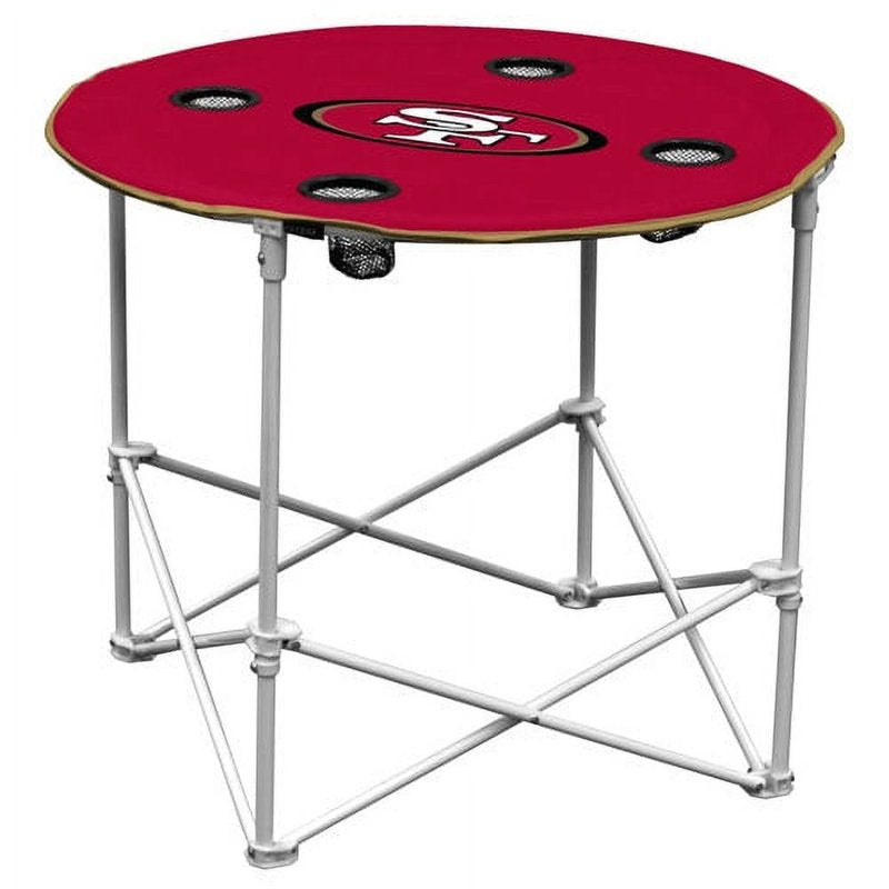 Collapsible Round Tailgating Table with Cup Holders - New York Giants