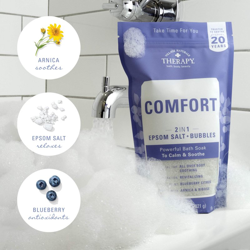Epsom Bath Soak with Bubbles - Blueberry Citrus Scent