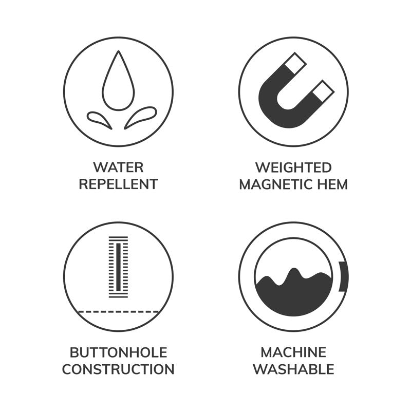 Water Repellent Fabric Shower Curtain Liner - White, 70 x 72 Inches, Weighted Hem