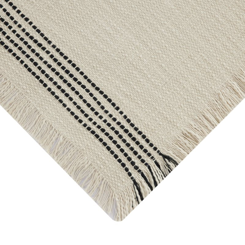Jett Stripe Table Placemat - 14" x 20" - Black & White - 100% Cotton