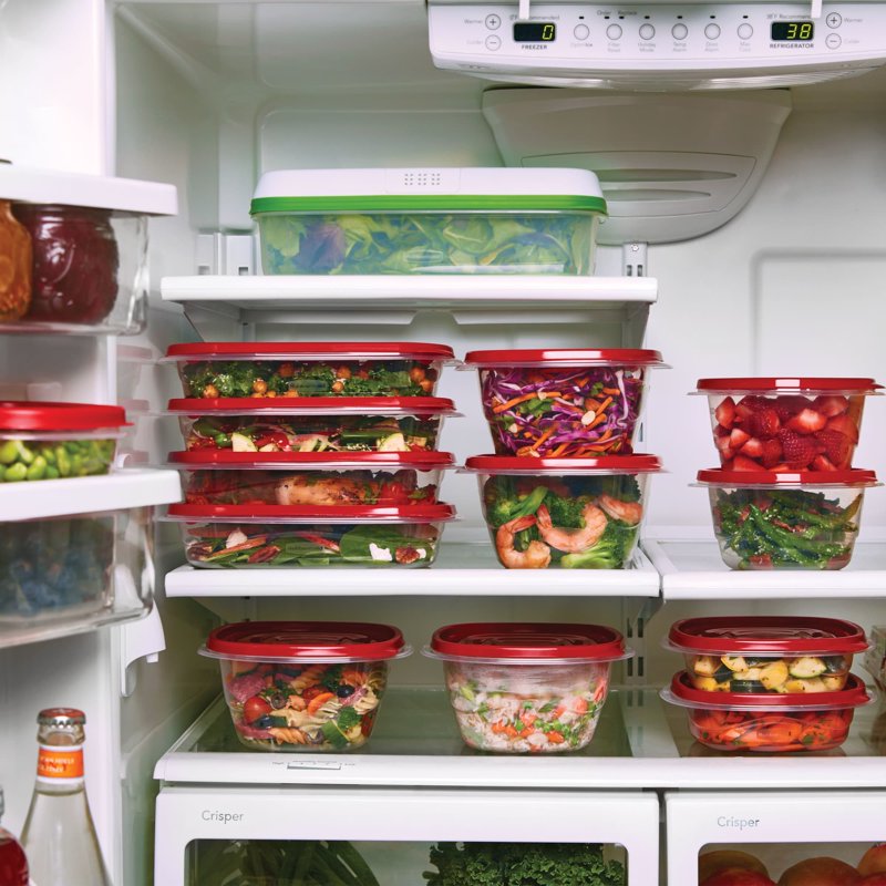 15.7 Cup Food Storage Containers - 2 Count Red Serving Bowls