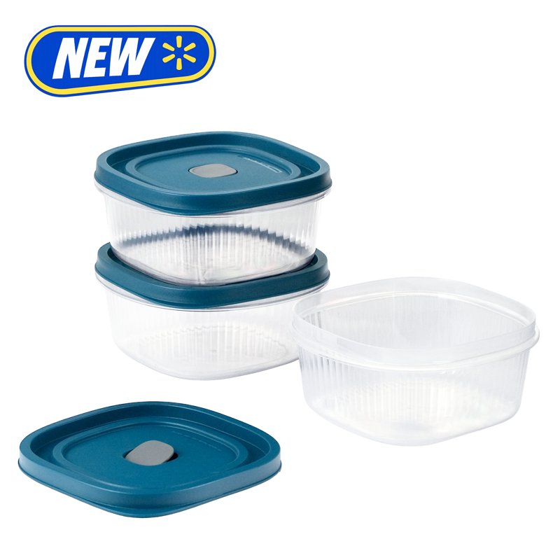 4-Pack Reusable Square Food Storage Containers - 5-Cup with Lids