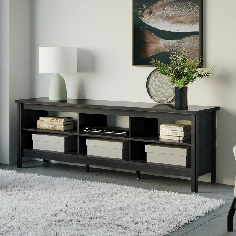 70-Inch TV Stand for TVs Up to 75 Inches - Black Entertainment Center