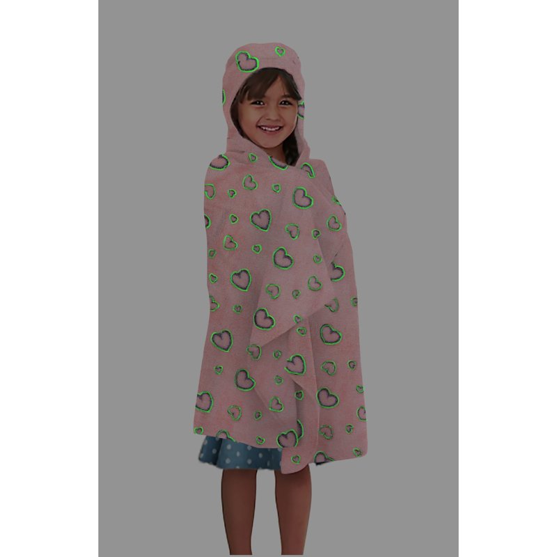 Glow in the Dark Kid's Hooded Throw Blanket Cake Design Off White - Harper Lane