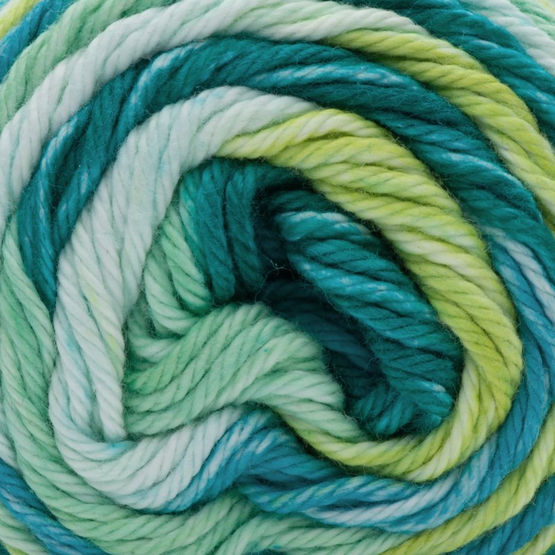 Peaches & Crème Stripey Cotton Yarn - Green Stripes, 2 Pack, 56.7g