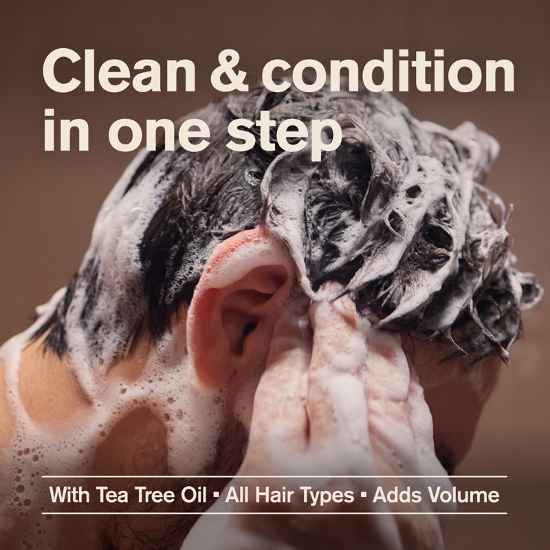 2-in-1 Tea Tree Shampoo and Conditioner for Men - 13.5 oz