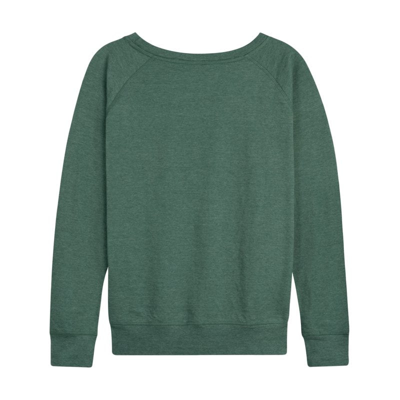 Heather Juniper Peanuts Snoopy Pumpkin Patch Women's Lightweight French Terry Long Sleeve Shirt - 4X