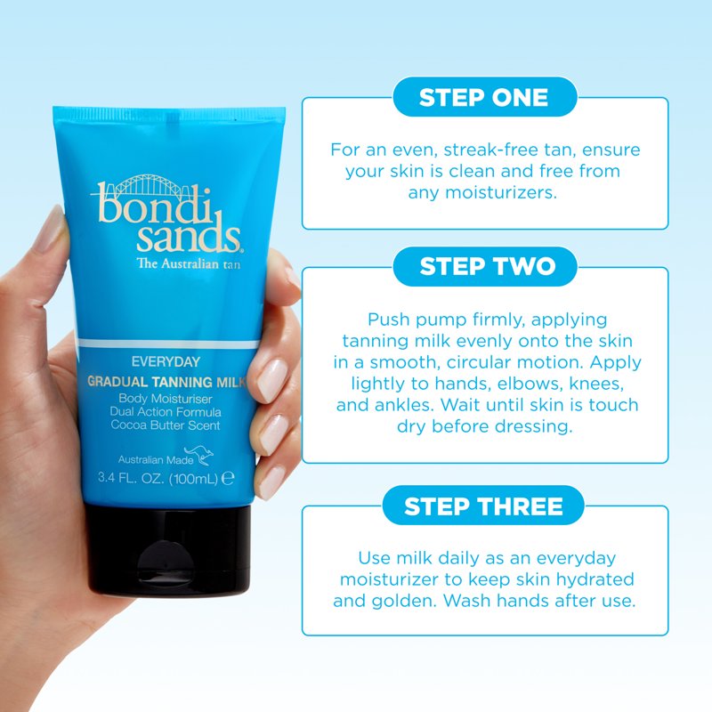 Gradual Self Tanning Milk Lotion - Moisturizing Body Tan with Cocoa Butter