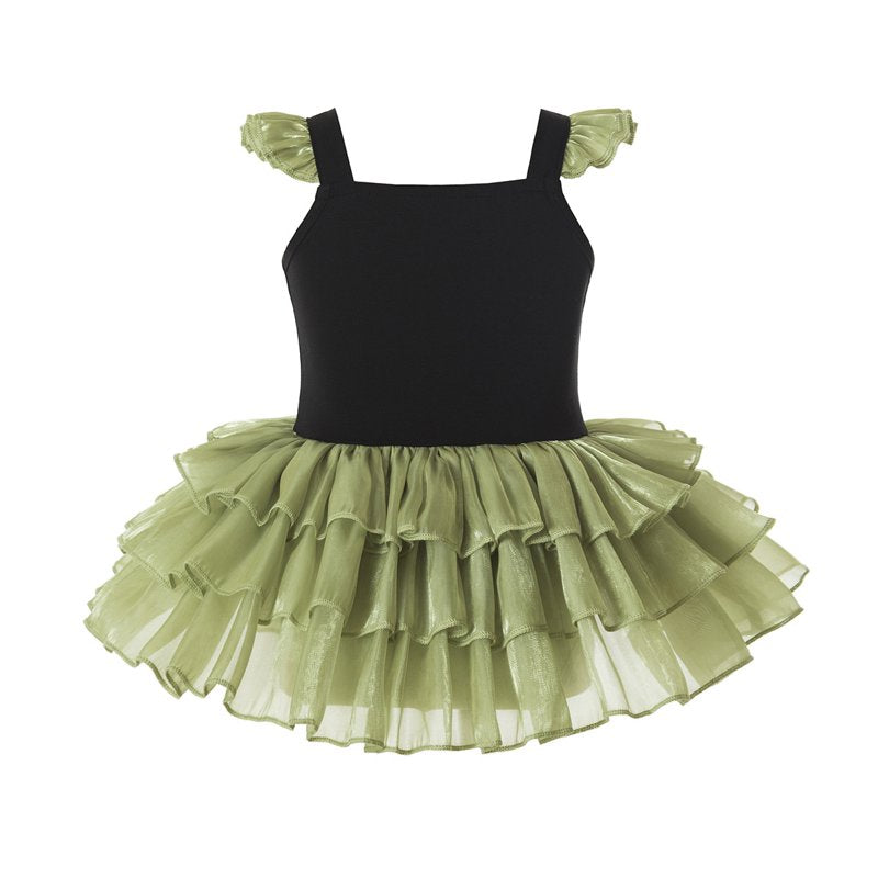 Flutter Sleeve Green Baby Girl Princess Dress & Headband Set 6-24 Months