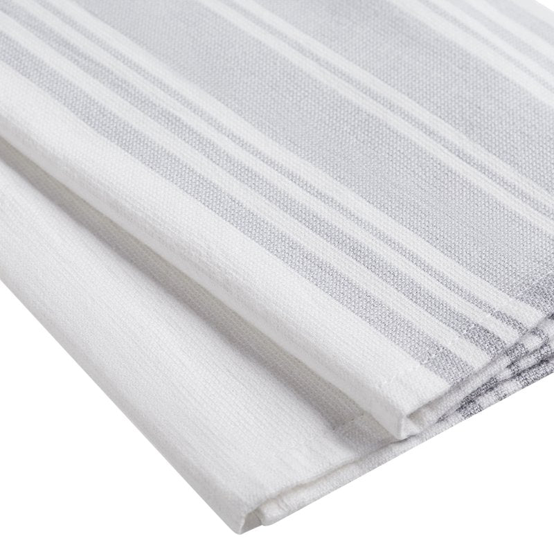 Oversized Cotton Kitchen Towels - Soft Silver 3 Pack