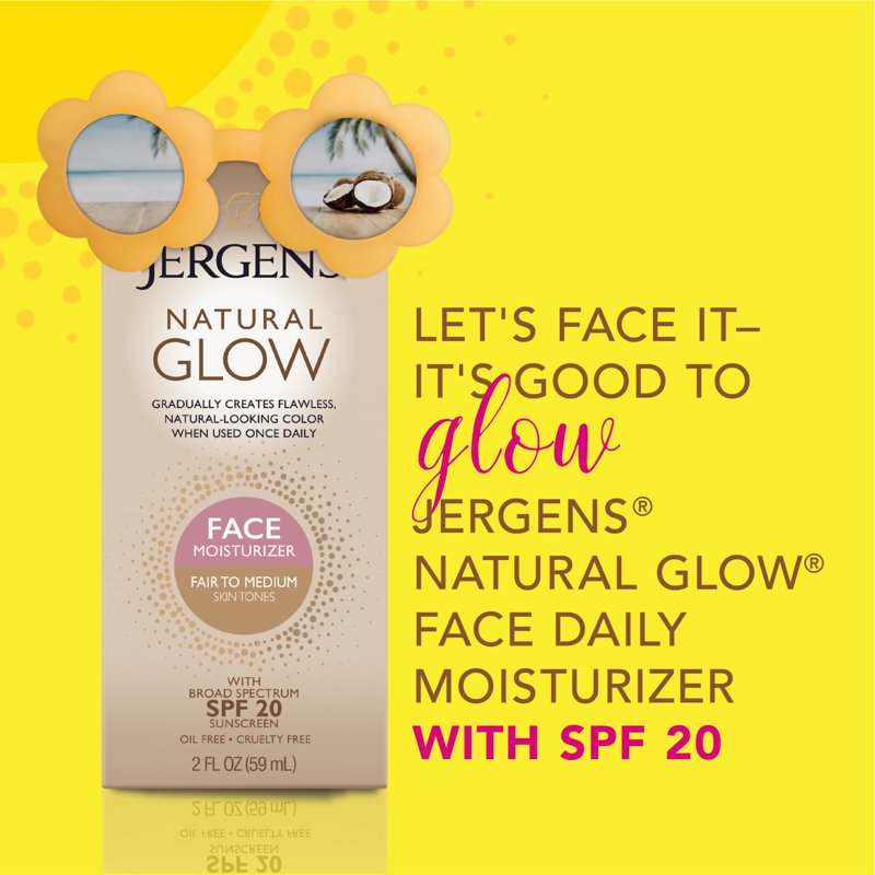 Daily Face Moisturizer with Self Tanner and SPF 20, 2 fl oz