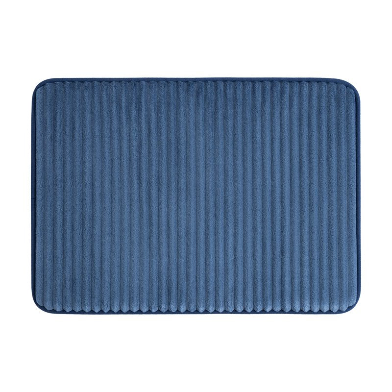 Mainstays Navy 2-Piece Foam Bath Rug Set - 20 x 32 Inches, Cushioned & Quick-Dry