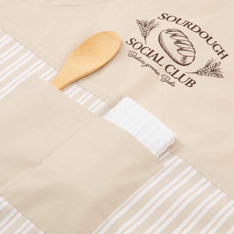 Cotton Chef Kitchen Apron with Pocket - 28" x 32" - Beige