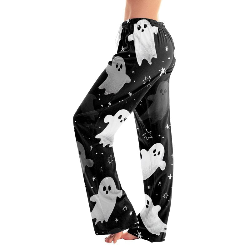Women’s Halloween Pajama Pants Black M Ultra-Soft Lounge Bottoms