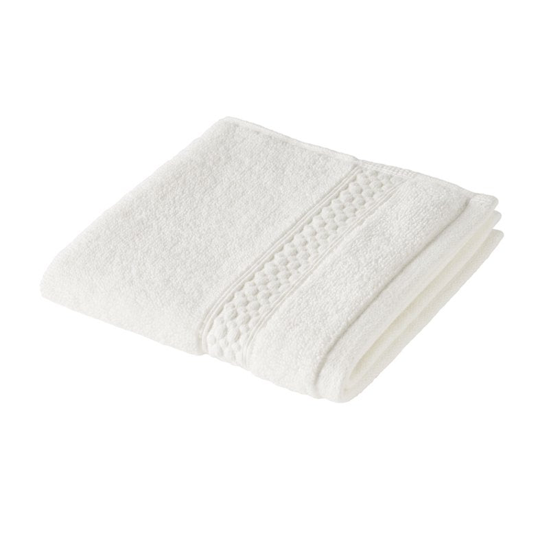 Beautiful Drew Barrymore Off White Dobby Washcloth - 100% Cotton, 13x13 Inches