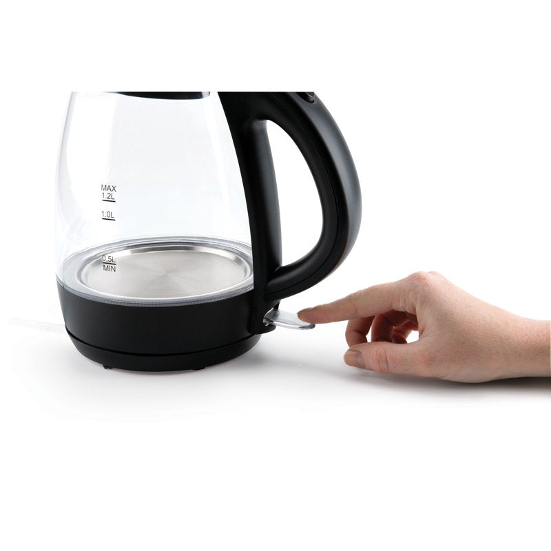 Electric Glass Kettle - 1.2L / 5-Cup Capacity, Black