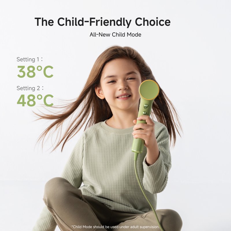 Mini High-Speed Hair Dryer - 110,000 RPM Ionic with Child Mode