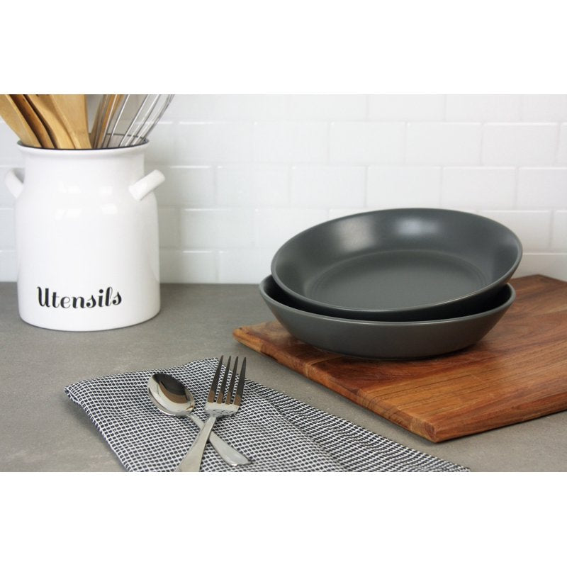 Round Dinner Bowl Set of 2 - 9.5"/36 oz Matte Gray