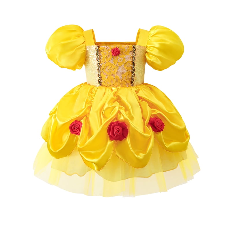Infant Baby Girl Princess Dress Toddler Yellow Ball Gown for Birthday Halloween Christmas - Variation of THIS listing