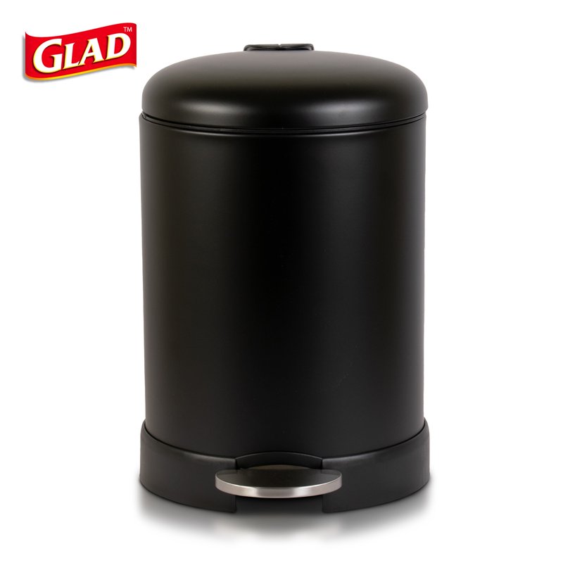 1.2 Gallon Stainless Steel Small Step Trash Can - Black
