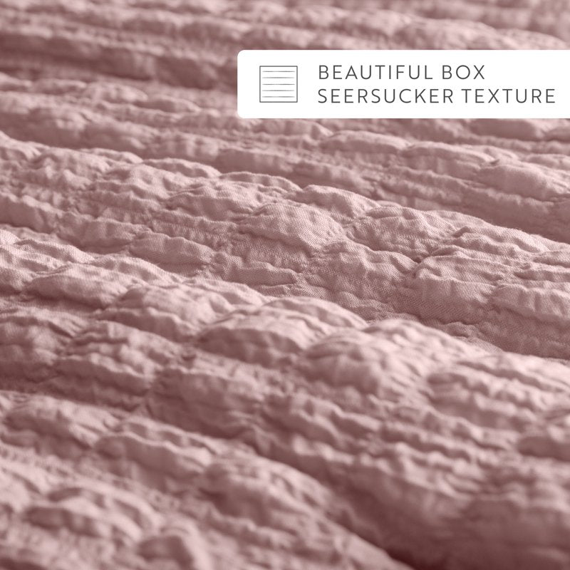 Twin/Twin XL Seersucker Textured Comforter Set - All Season Rose Bedding